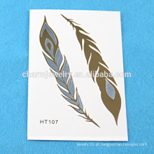 Excelente design impermeável penas cabelo jóias temporária tatuagem adesivo para adultos HT107